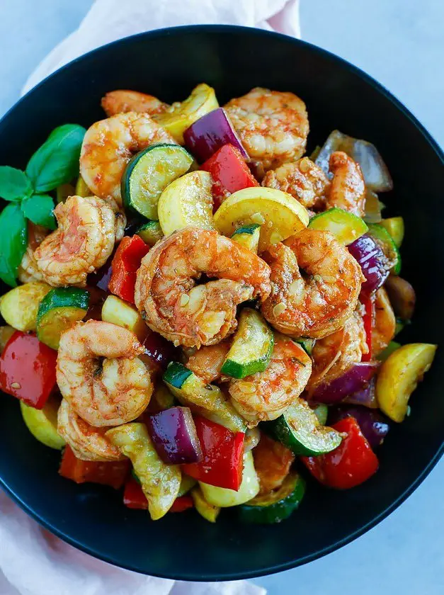 Shrimp and Vegetables Skillet