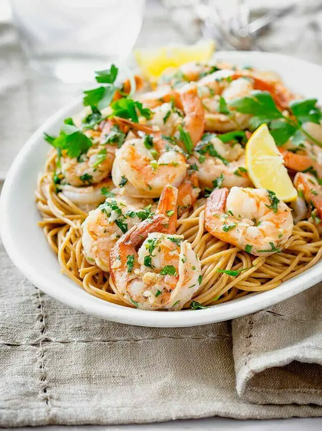 Healthy Shrimp in Garlic Lemon Sauce