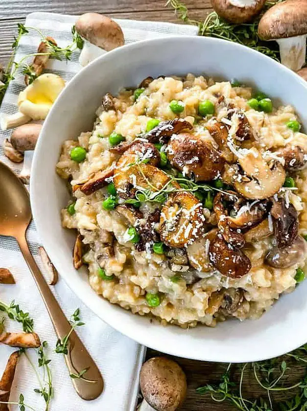 Mushroom Pea Risotto