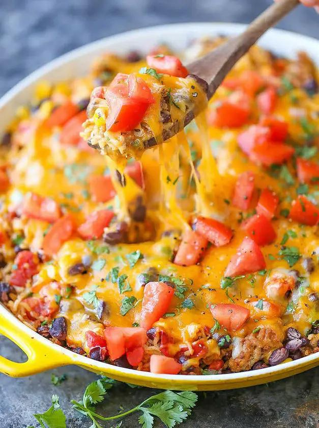 One Pot Mexican Beef and Rice Casserole