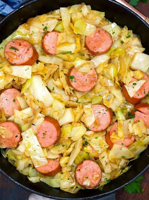 Fried Cabbage and Sausage