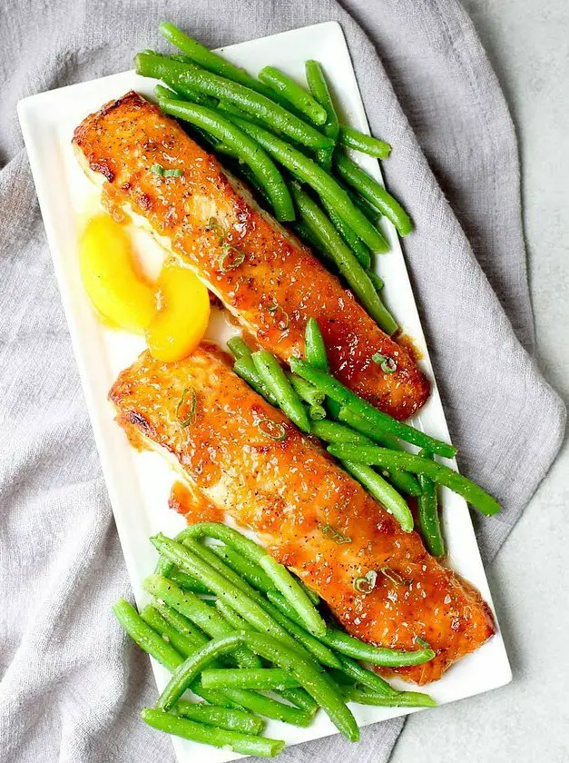 Bourbon Peach Glazed Salmon