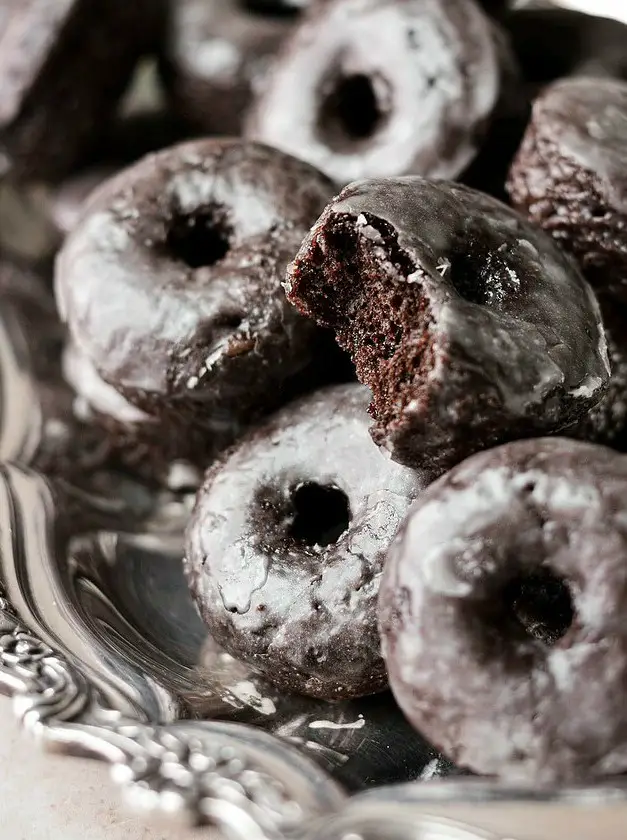 High Altitude Baked Mini Chocolate Cake Doughnuts