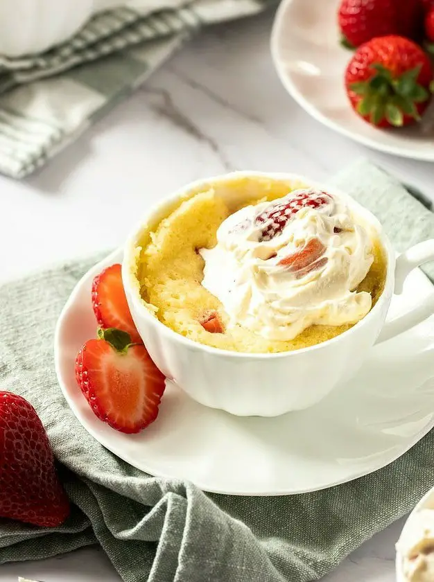 Strawberry Shortcake Mug Cake