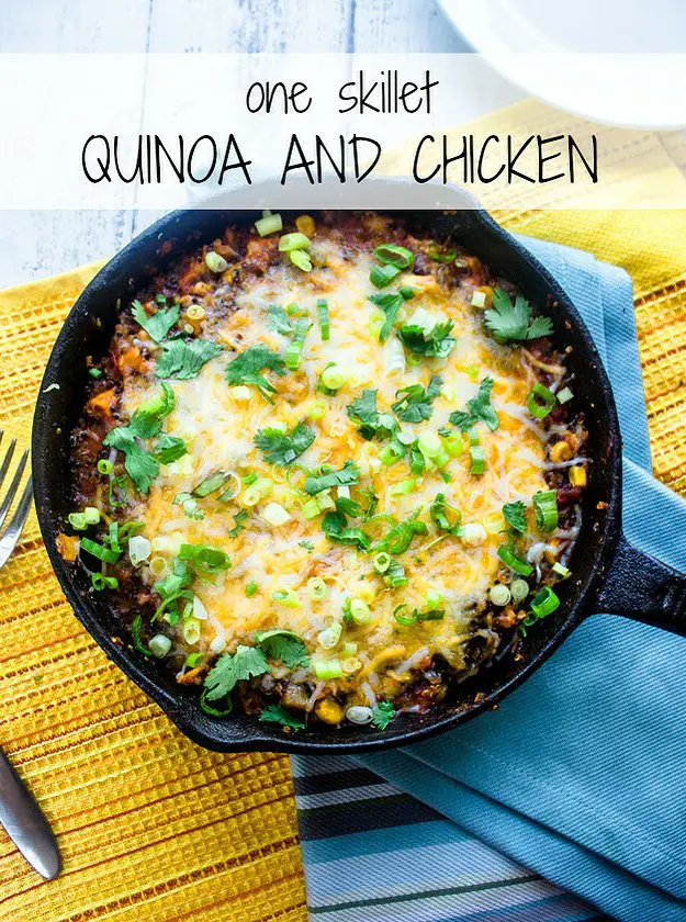 One Skillet Quinoa and Chicken Dinner