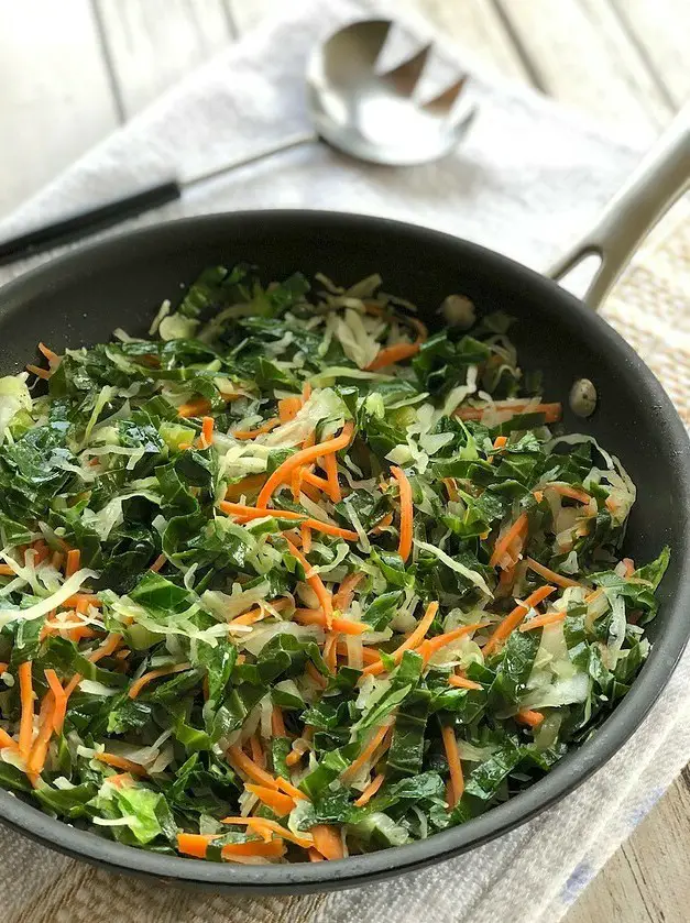 Stir-Fried Collard Greens with Cabbage and Carrots