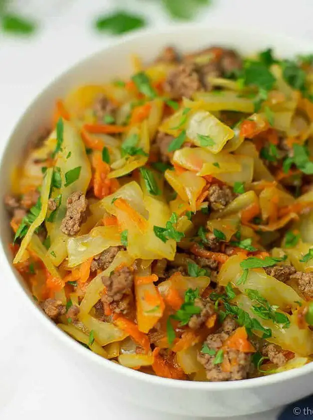 Ground Beef and Fried Cabbage