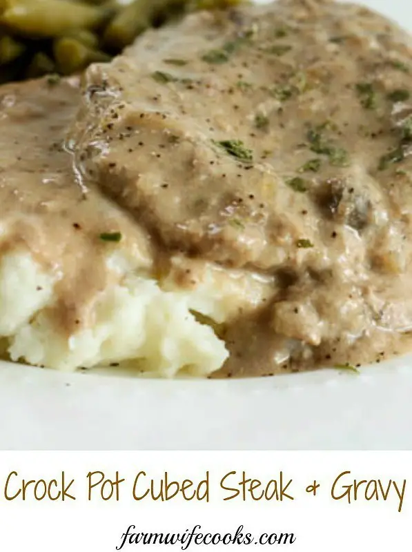 Crock Pot Cubed Steak and Gravy