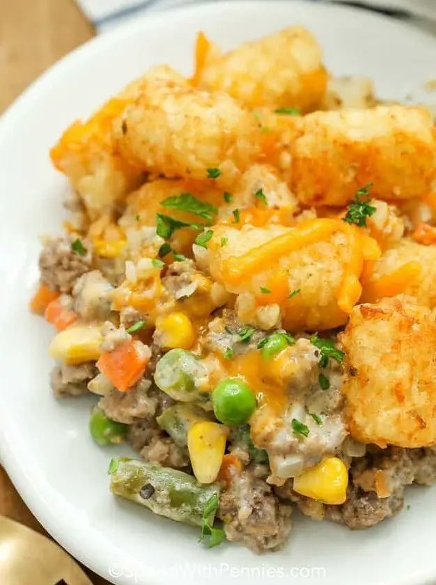 Easy Tater Tot Hotdish