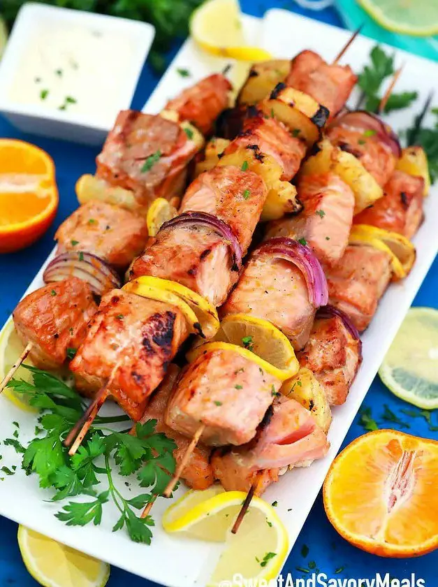 Grilled Salmon Skewers