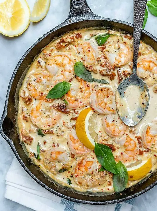 Creamy Garlic Tuscan Shrimp