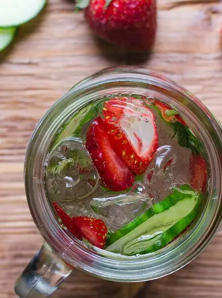 Strawberry Cucumber Herb Spa Water