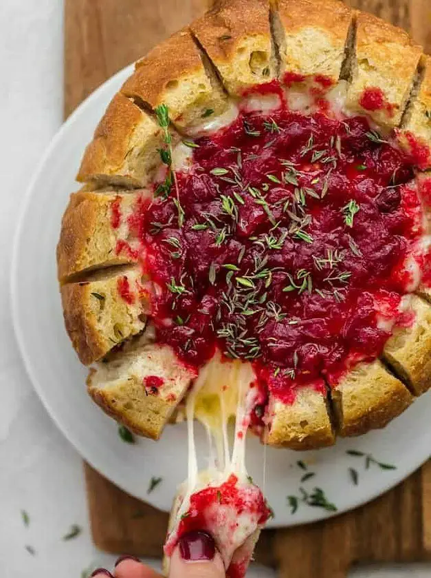 Baked Brie Cranberry in Bread Bowl