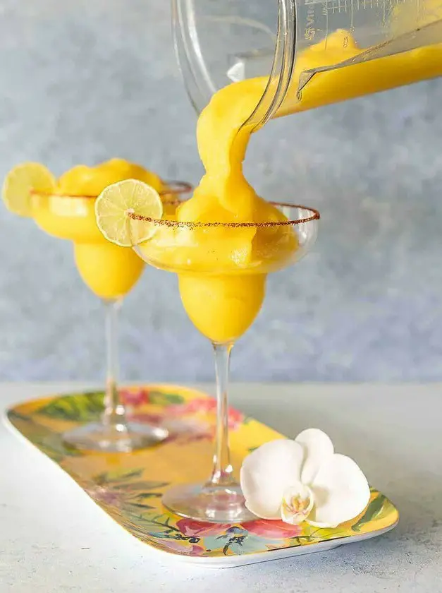 Easy Mango Margarita with Chile Lime Rim