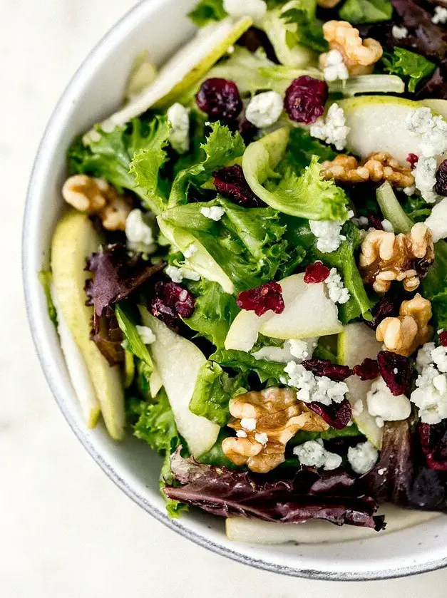 Pear Walnut Blue Cheese Salad