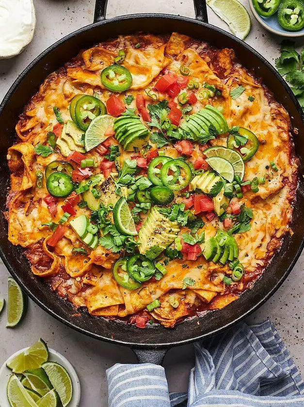 Skillet Chicken Enchiladas