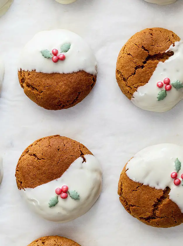 White Chocolate Dipped Ginger Cookies