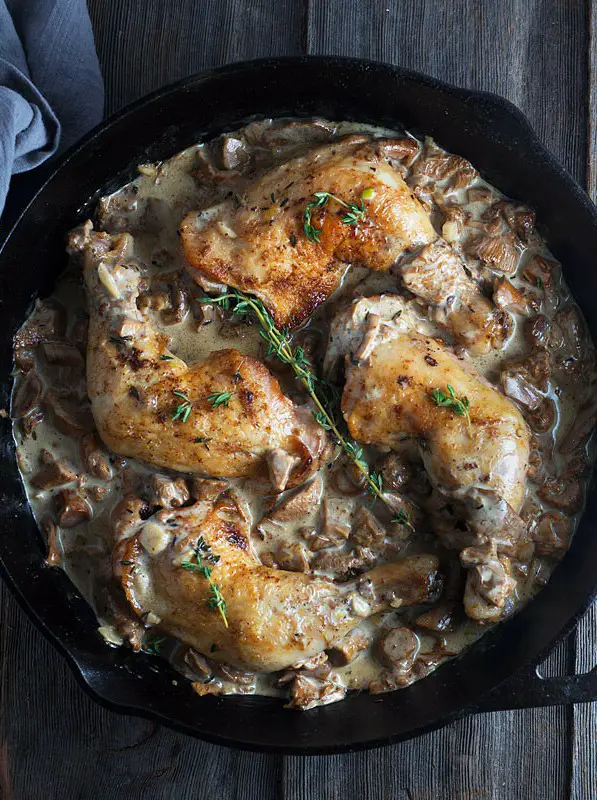 Chicken with Chanterelle Mushrooms Cream Sauce