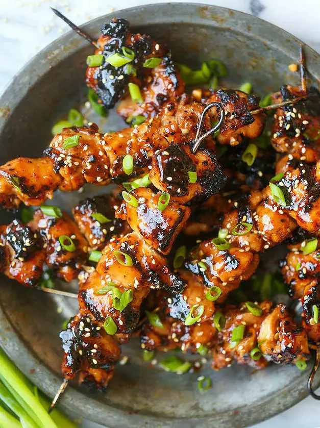 Honey Garlic Asian Chicken Kabobs