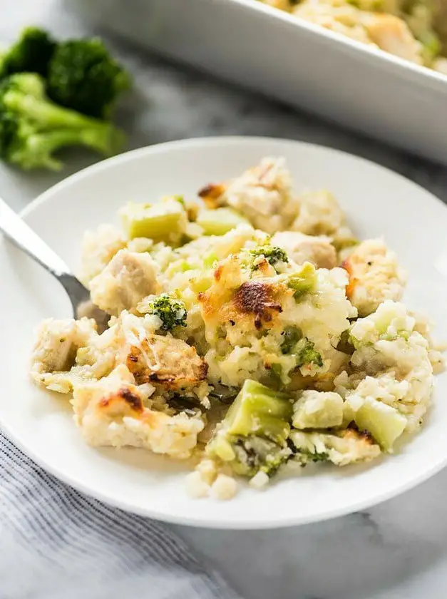 Broccoli Cauliflower Rice Chicken Casserole