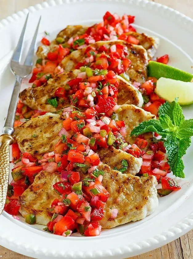 Grilled Pork Loin Chops with Fresh Strawberry Salsa