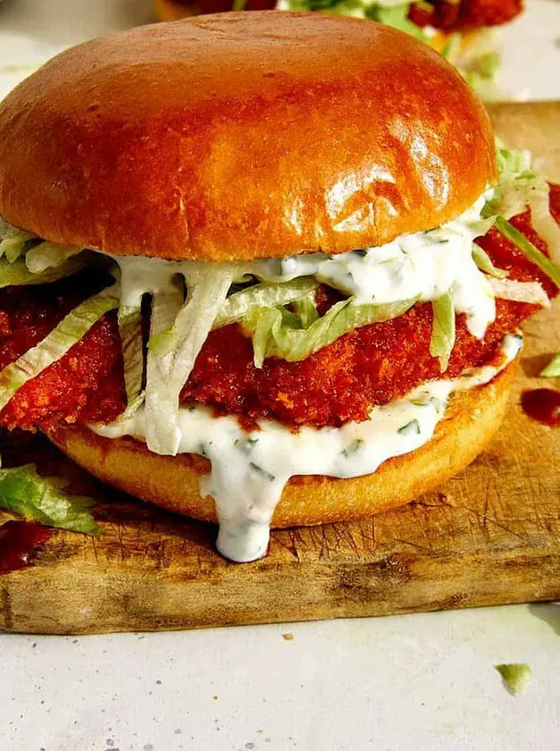 Baked Nashville Hot Chicken Sandwich with Honey