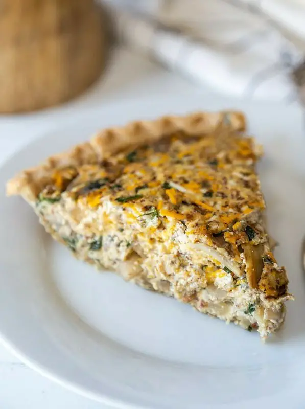 Easy Tofu Vegan Spinach & Mushroom Quiche