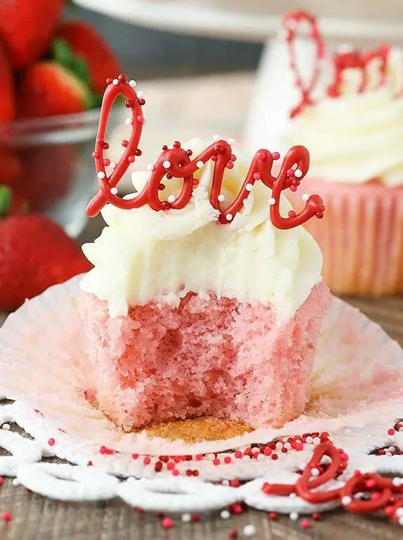 Strawberry Cupcakes with Cream Cheese Frosting