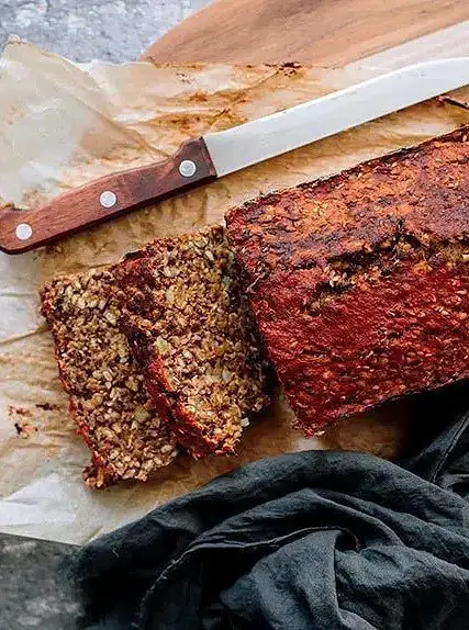 Hearty Vegan Lentil Mushroom Loaf