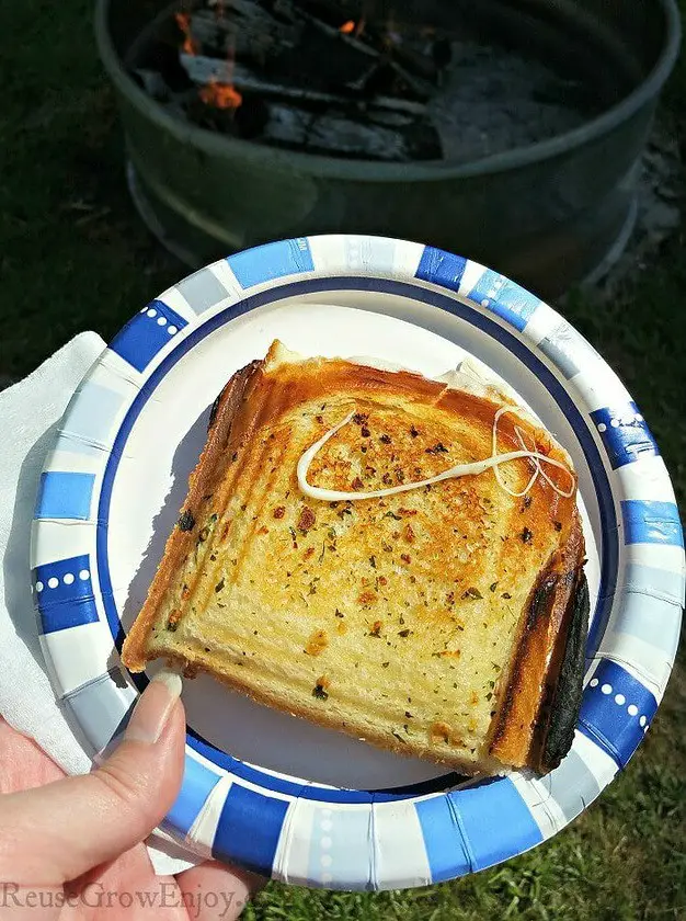 Garlic Grilled Cheese Pie Iron