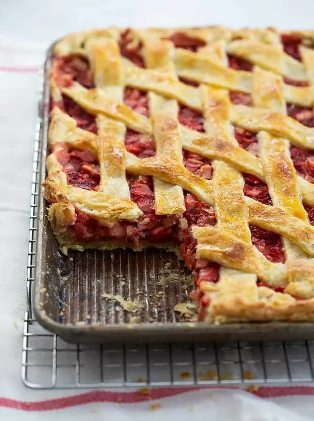 Strawberry Rhubarb Slab Pie