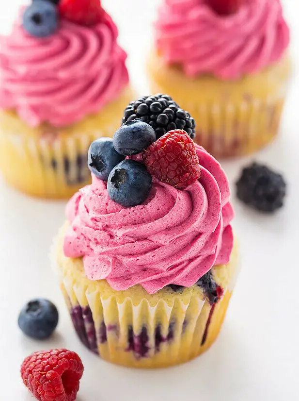 Triple Berry Cupcakes