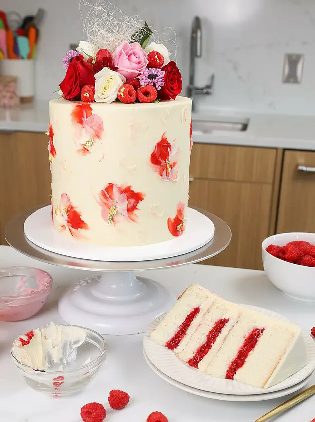 White Chocolate Raspberry Cake