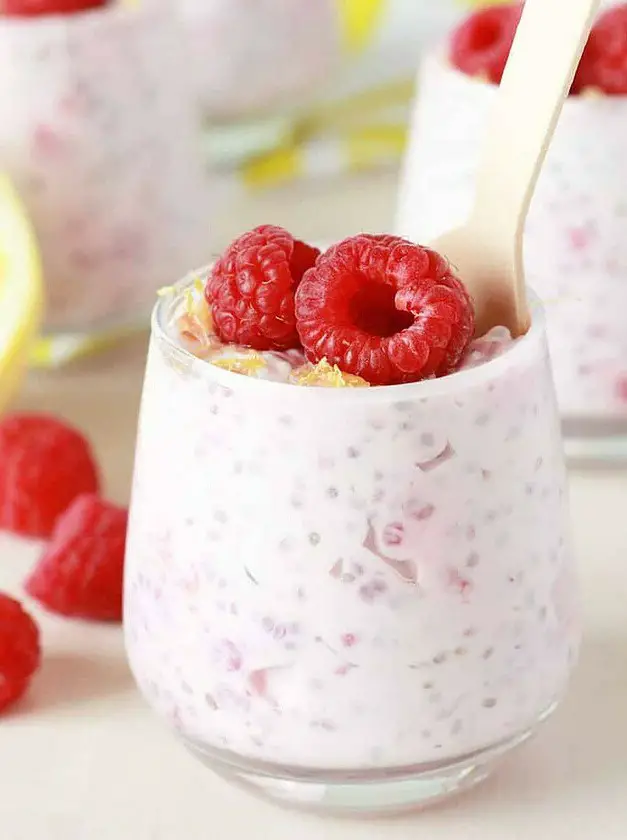 Lemon Raspberry Chia Pudding