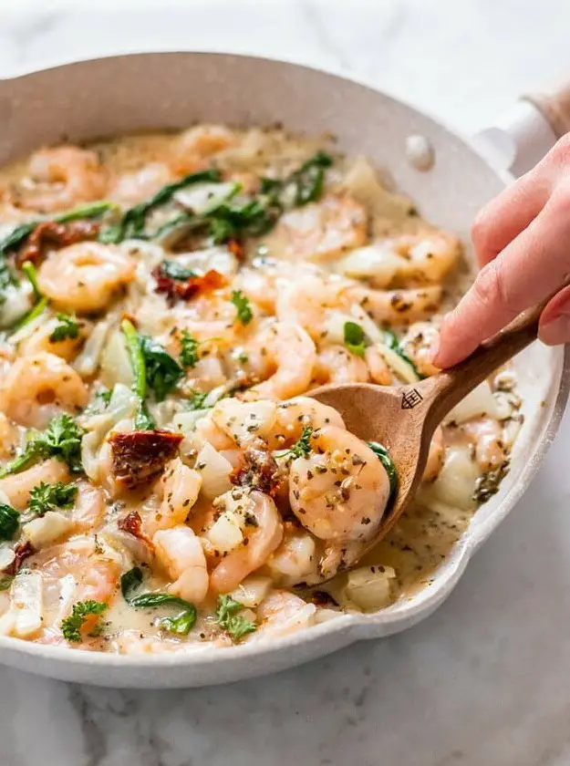 Healthy Tuscan Shrimp