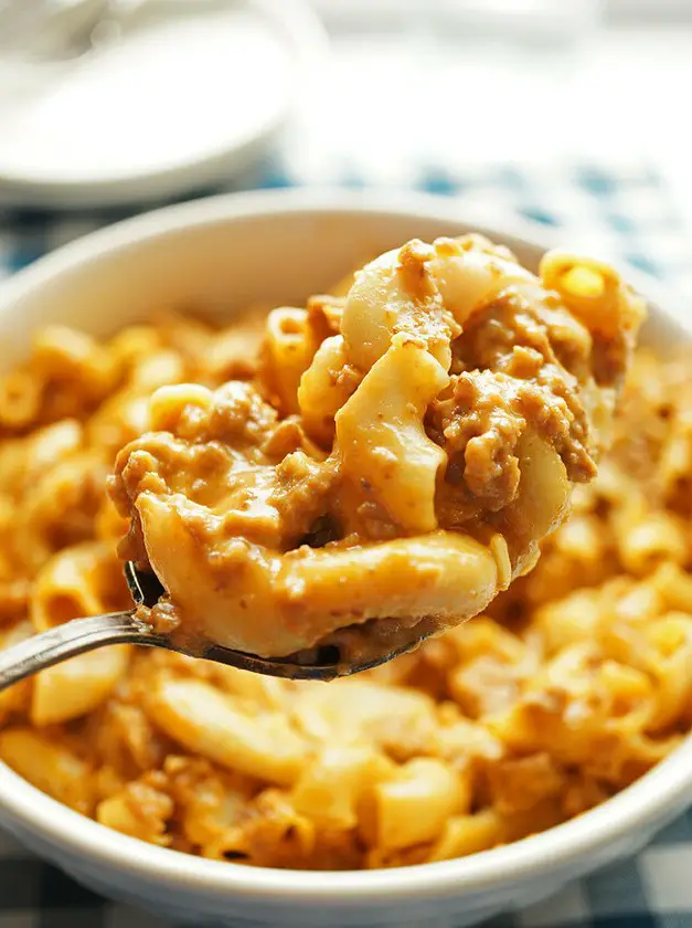 Velveeta Cheese Burger Mac and Cheese