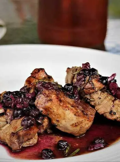 Veal Medallions with Blueberry Port Sauce