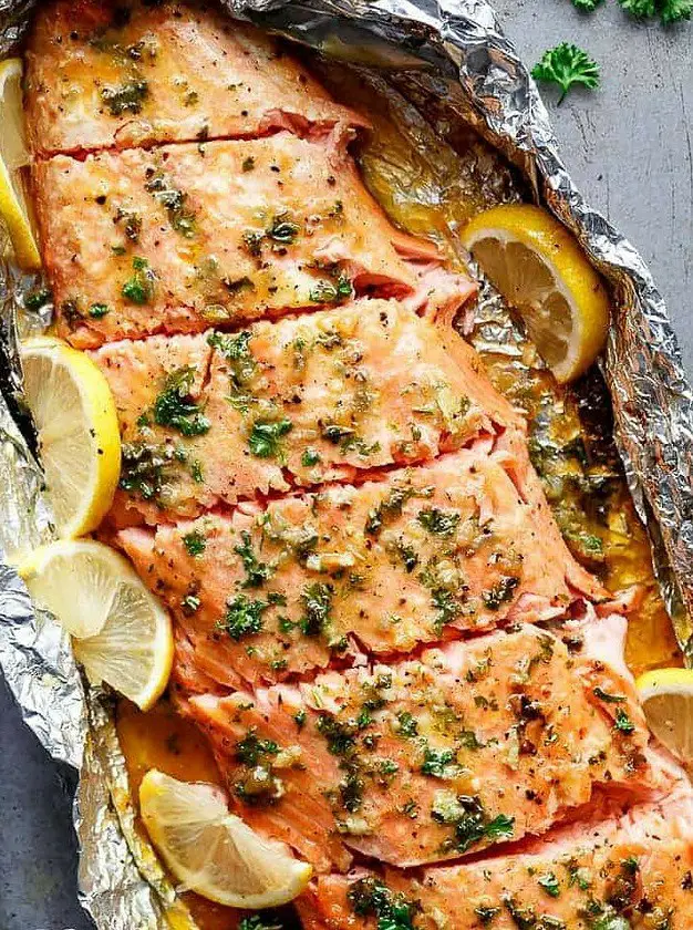 Honey Garlic Butter Salmon in Foil