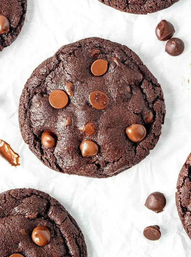 Bakery Style Double Chocolate Chip Cookies