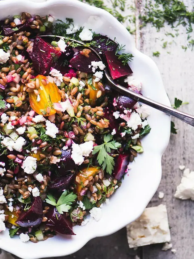 Wheat Berry Salad with Beets and Feta