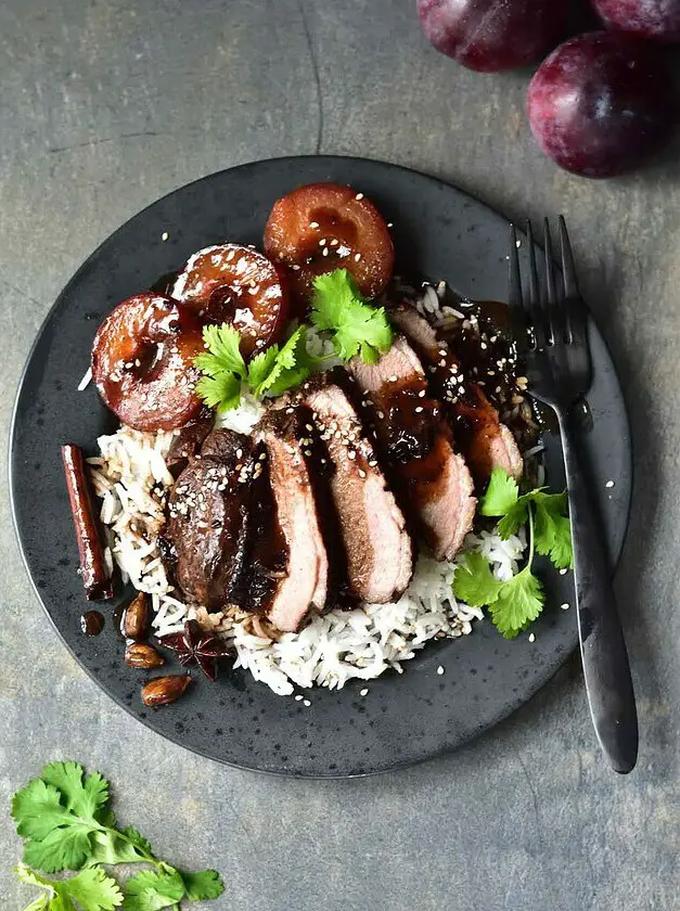 Slow-Roasted Duck Breast with Plum Sauce