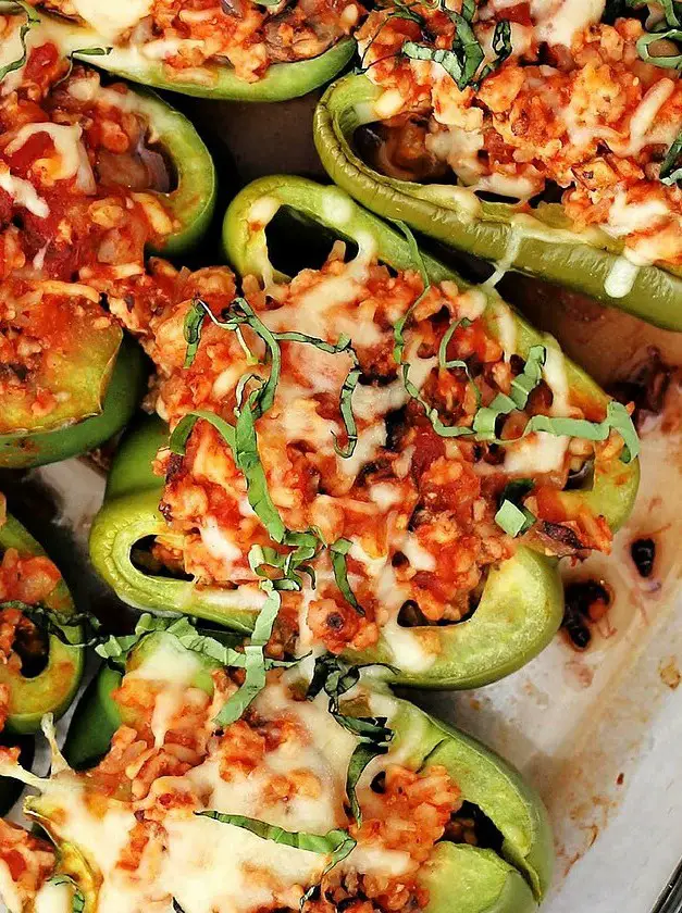 Healthy Ground Turkey Stuffed Peppers