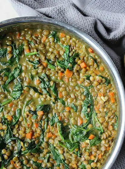 Green Lentil and Spinach Curry