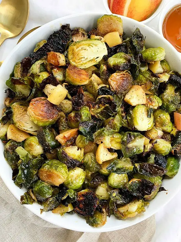 Honey Roasted Brussel Sprouts with Apple