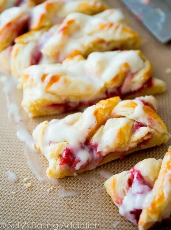 Iced Raspberry Danish Braid