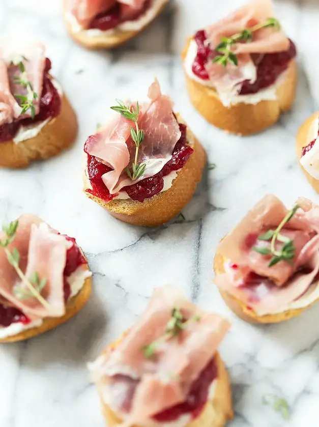 Cranberry & Prosciutto Crostini