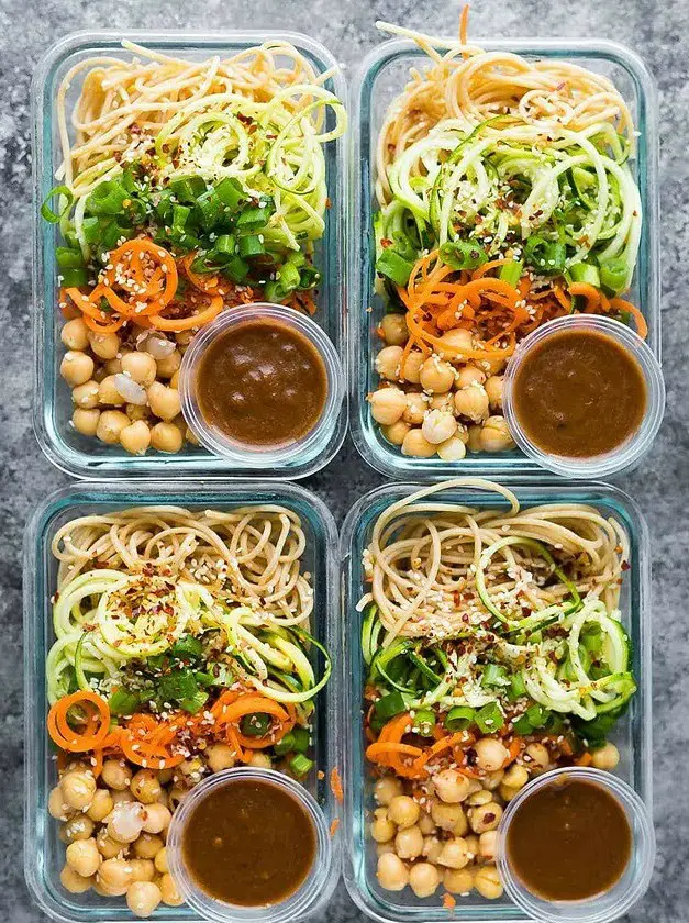 Cold Sesame Noodles with Spiralized Vegetables