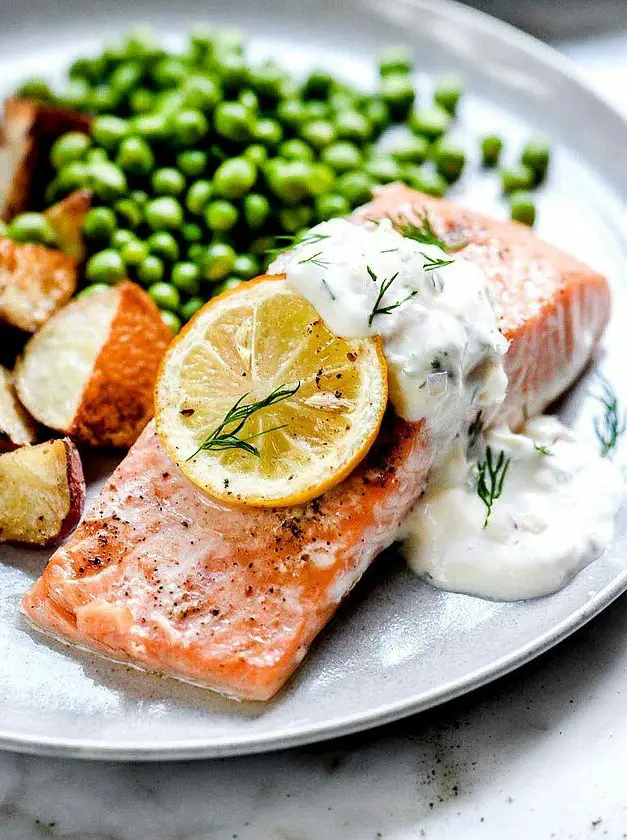 Oven Baked Salmon with Creme Fraiche