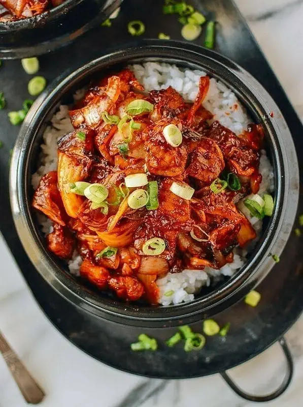 Korean Crispy Pork Belly Kimchi Bowls