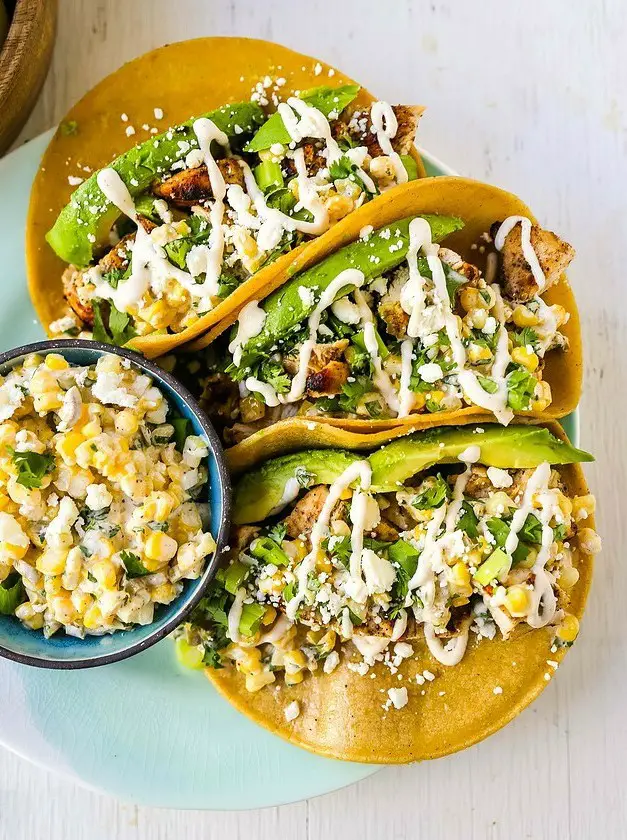 Mexican Street Corn Chicken Tacos